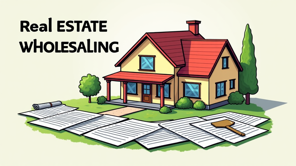 Illustration of hands exchanging house keys over a contract and cityscape background